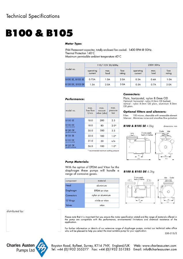 다이아프램-에어,가스용 B100, B105 이미지