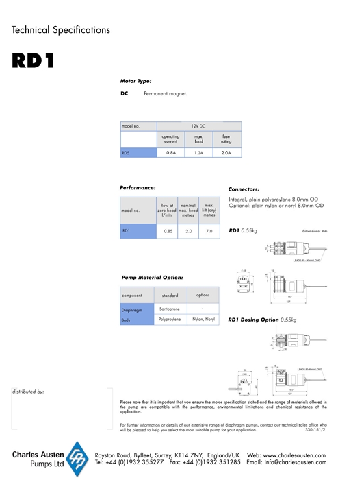 다이아프램-액체펌프 RD1 이미지